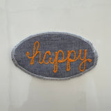 Cursive Words Hand Stitched Embroidery Patch - Joy