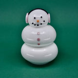 Glass Snowman Pink Muffy - Joy