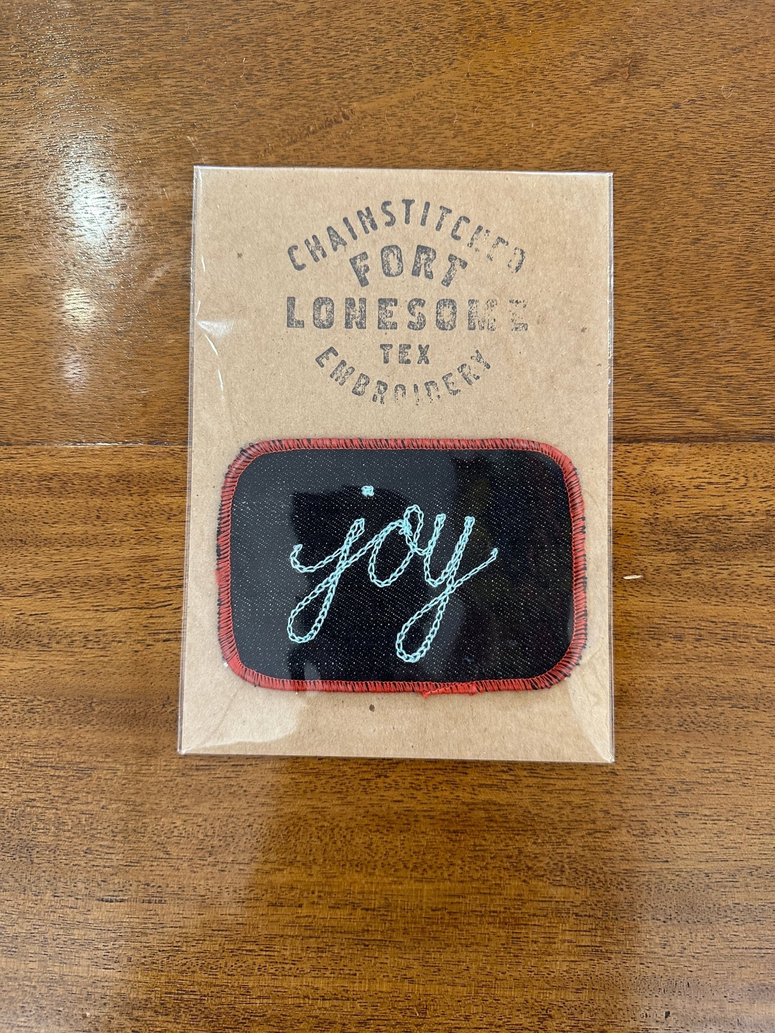Joy Chain Stitched Embroidery Patch - Joy