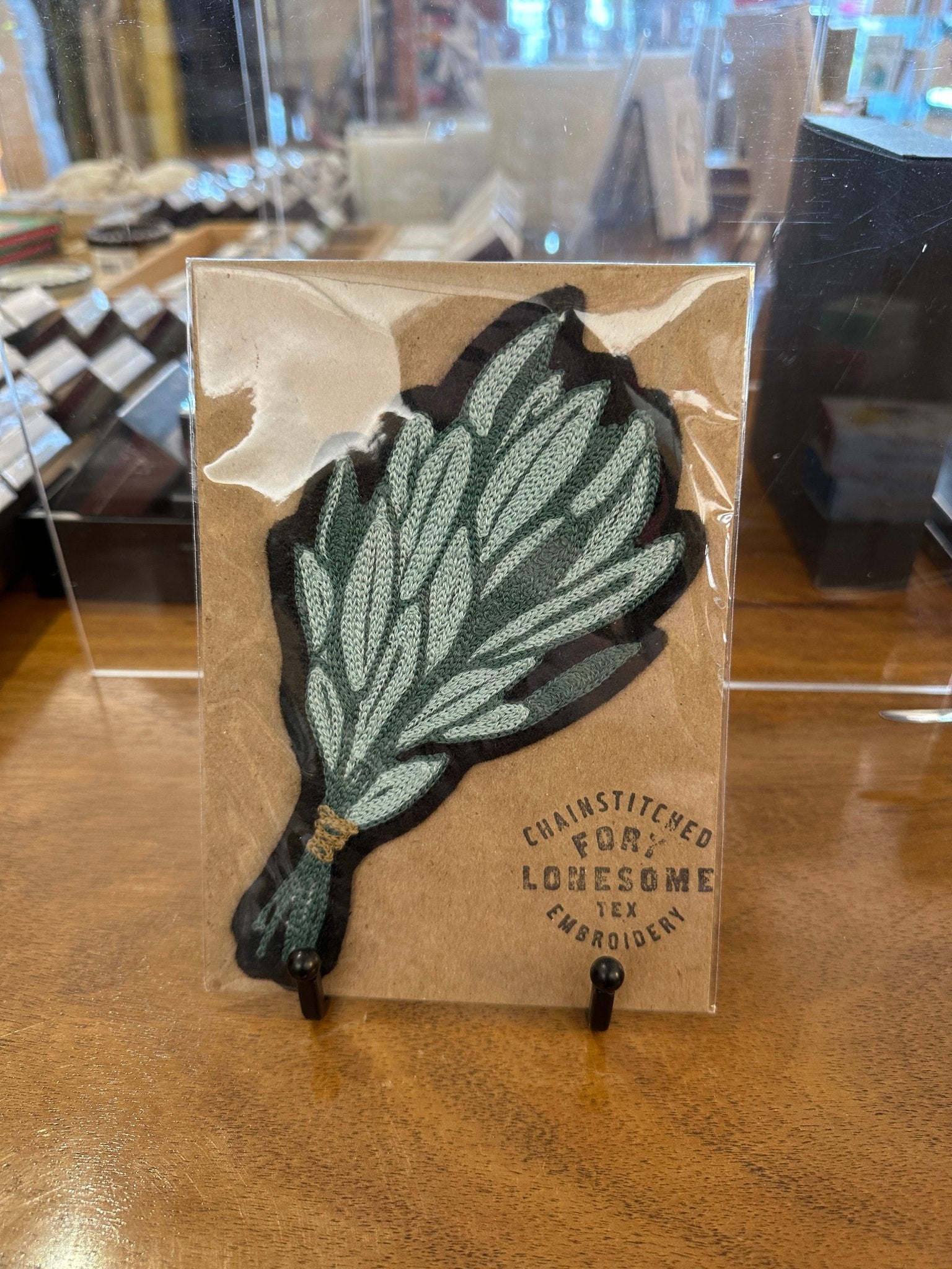Sage Chain Stitched Embroidery Patch - Joy