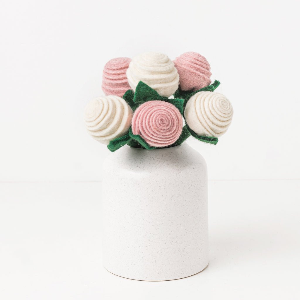 Tea Roses Felt Flower - Joy