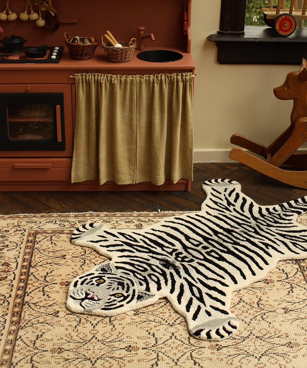 White Tiger Rug - Joy